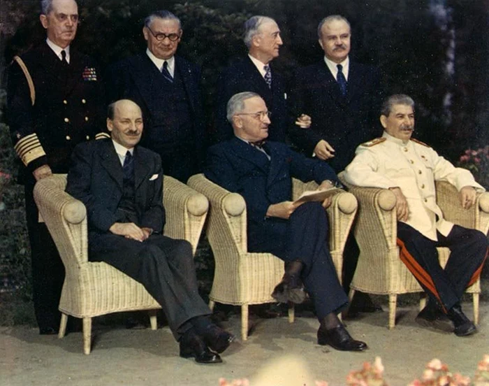 Clement Attlee, Harry S. Truman și Iosif Stalin/FOTO: Wikipedia