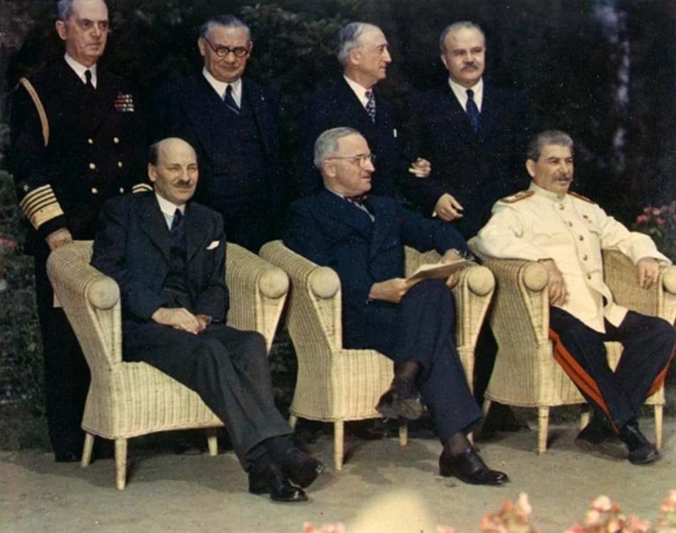 Clement Attlee, Harry S. Truman și Iosif Stalin/FOTO: Wikipedia