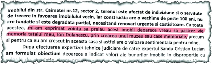 Într-un document depus la judecătorie, Ionuţ Dolănescu susţine că vrea să facă o casă memorială pentru tatăl său