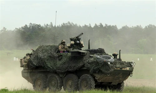 Vehicul de lupta Stryker in cadrul unui exercitiu militar in Polonia FOTO EPA EFE jpg