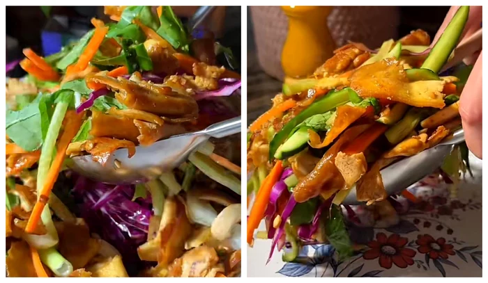 Rețeta asiatică cu tofu / FOTO: Colaj captură video TikTok