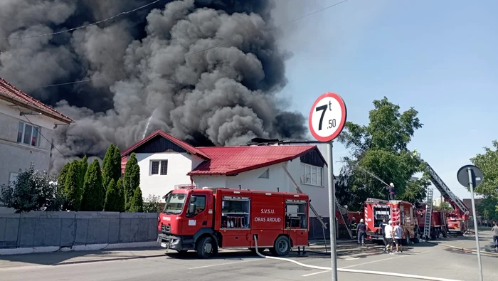 Focul se manifestă violent FOTO: ISU Satu Mare
