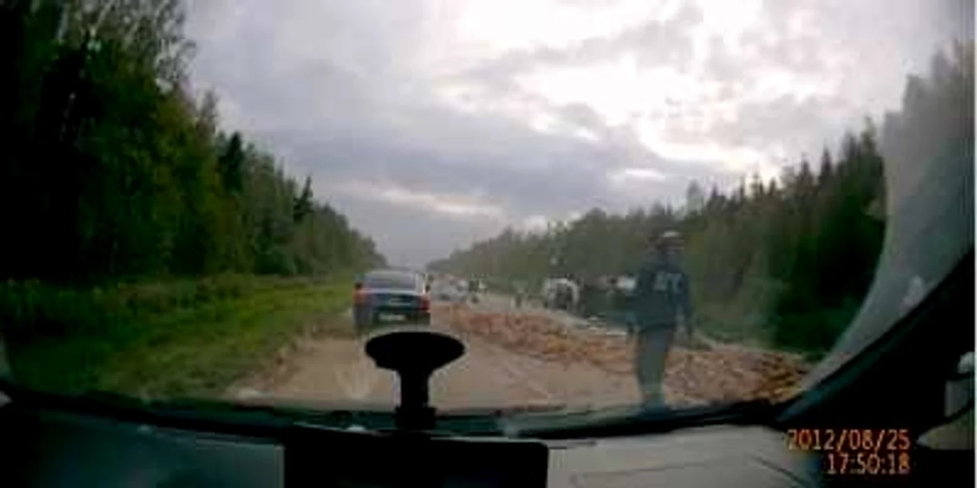 Captură video de la locul accidentului