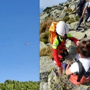 Turista echipata cu opincute de panza, in retezat  Foto Salvamont Hunedoara jpg