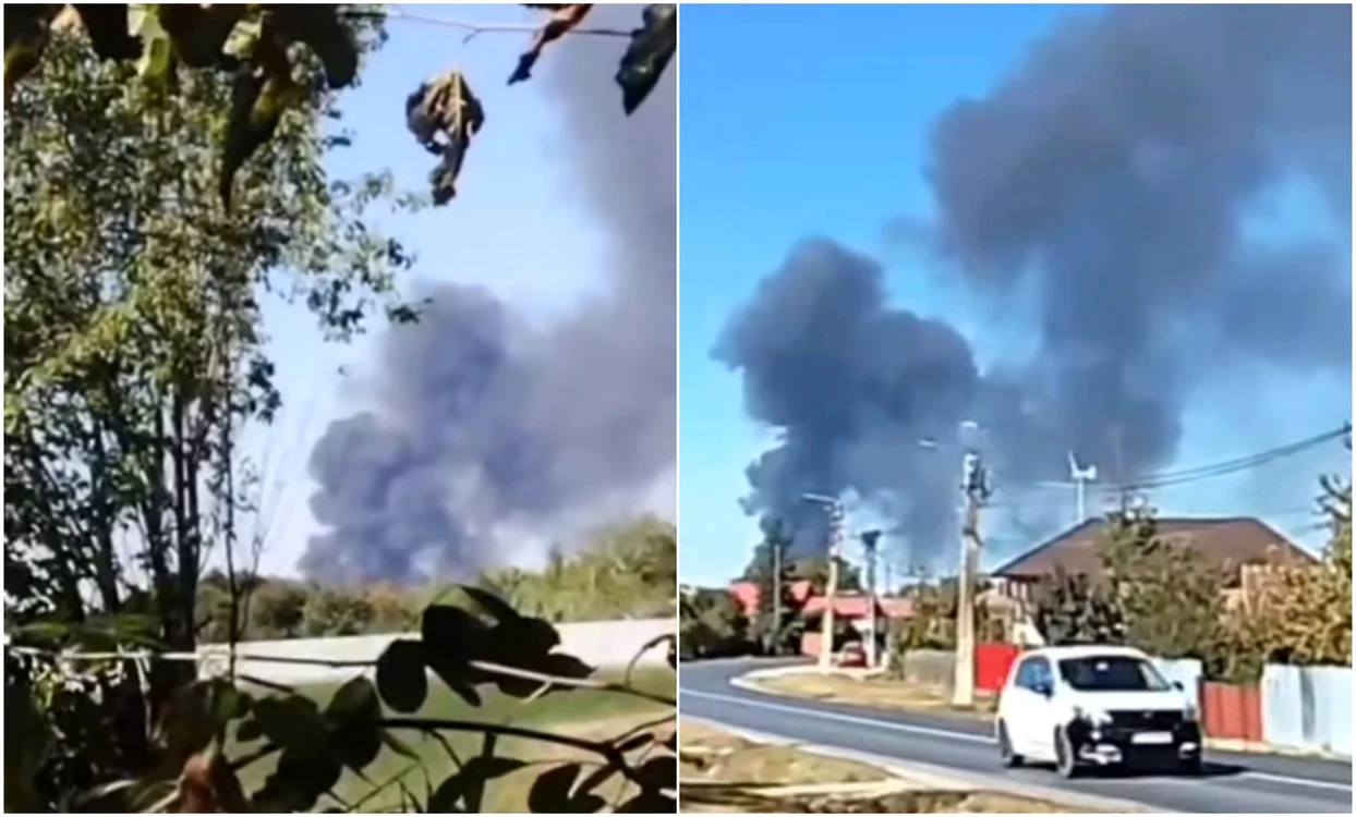Incendiu puternic la o suprafață de 1.000 de metri pătrați