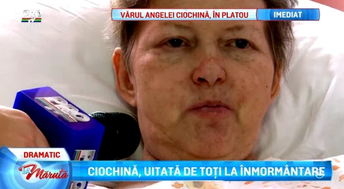 Angela, pe patul de spital