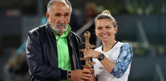 Ion Țiriac și Simona Halep, în vremuri apuse. Foto Getty images 