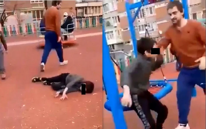 Scenele violenţei extreme au fost filmate duminică într-un parc din Hunedoara. Sursa: Facebook.