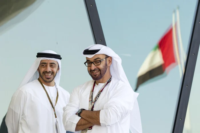 sheikh mohamed bin zayed al nahyan crown prince of abu dhabi r and his brother sheikh abdullah bin zayed al nahyan minister of foreign affairs jpeg