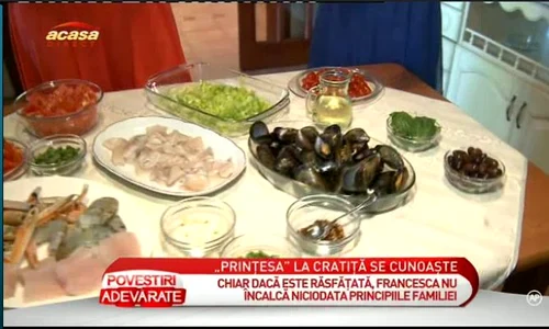 Francesca i a așteptat pe reporterii Acasă TV cu o masă plină de bunătăți (captură: Acasă TV) jpeg
