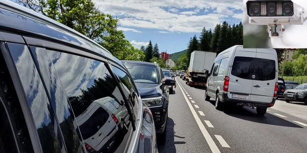 Traficul infernal de pe Valea Oltului în staţiunea Călimăneşti - Căciulata din Vâlcea Foto DMS