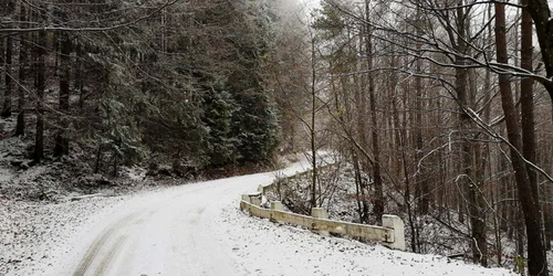 Drumul către staţiunea montană Vârful lui Roman - Horezu pe timp de vară Foto FB Vârful Romani