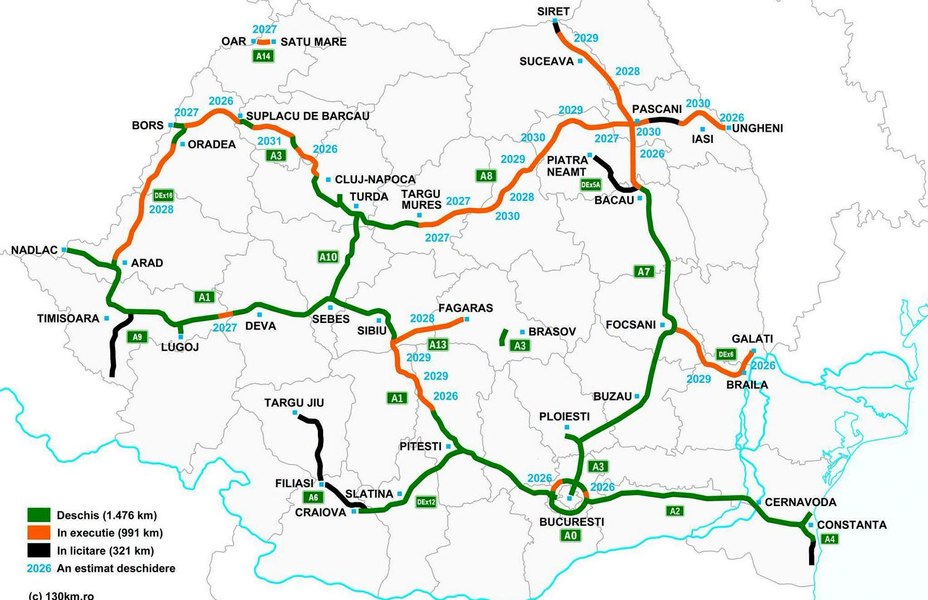 Harta autostrăzilor din România, după două decenii de șantiere: „Lumea se obișnuiește repede cu binele”