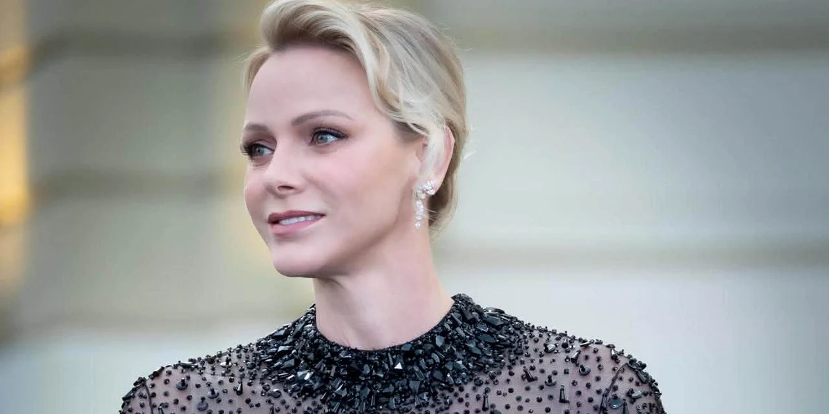 Prințesa Charlene în rochie Jenny Packham   Palatul Princiar jpg