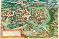 Hartă reprezentând Cetatea Oradea, publicată în 1617, în volumul VI al „Civitates orbis terrarum”, primul atlas modern, editat de Georg Braun și Frans Hogenberg