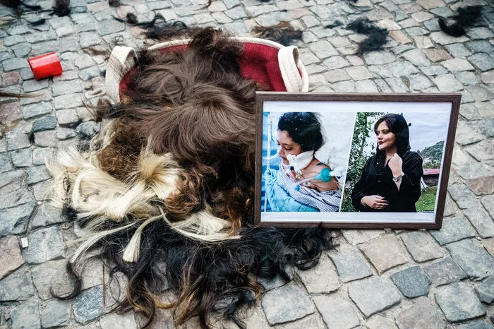 Mahsa Amini, imagine de la protestul din Berlin FOTO: EPA EFE
