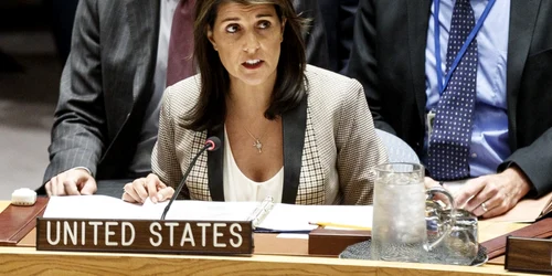 Nikki Haley intr-o reuniune la ONU FOTO EPA-EFE