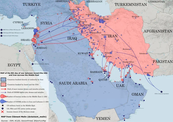 SUA și Israelul au efectuat aproximativ 4.500 de atacuri în Iran. FOTO: Clément Molin / X