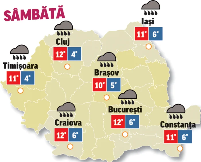 Prognoza meteo 28 martie aduce precipitații în toată țara