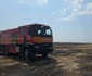 Incendiu de vegetație în apropierea localității Berceni /FOTO: ISU București-Ilfov