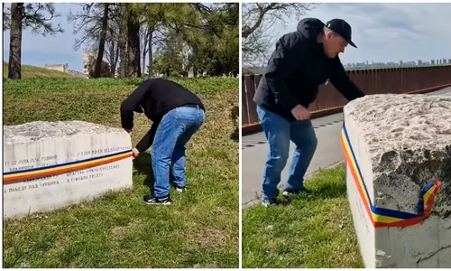 roman a dat jos o panglica cu tricolorul ungariei si a pus steagul romaniei foto colaj fb