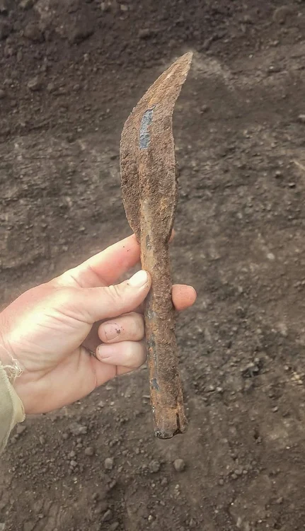 Vârf de lance din fier, descoperit la Băicoi (© Muzeul Județean de Istorie și Arheologie Prahova)