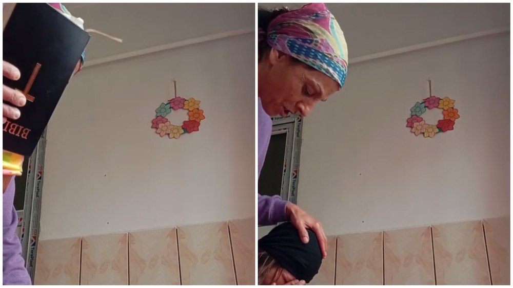 Scene de groază pe TikTok. O mamă și-a exorcizat fiica în direct: „Scot eu dracii din tine!”