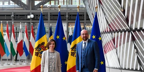 Maia Sandu si Charles Michel