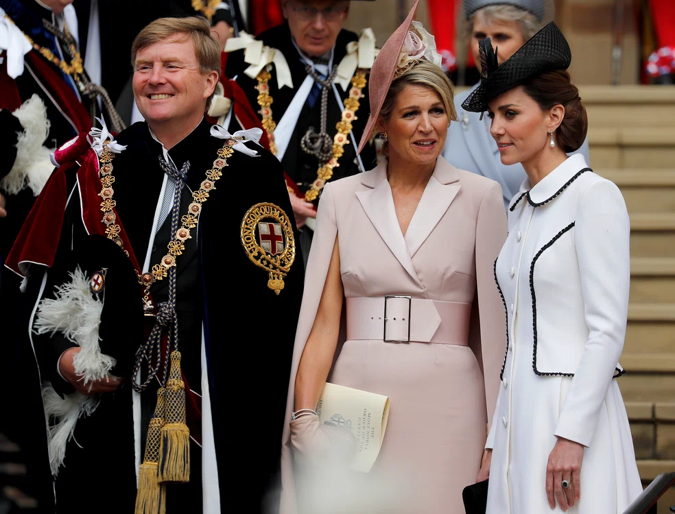 Regele Willem Alexander al Țărilor de Jos, Regina Maxima și Prințesa Kate la sărbătoarea Ordinului Jartierei, 17 iunie 2019 la Windsor, GettyImages jpg