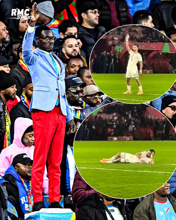 Atacantul algerian Mohammed Amoura s-a distrat pe seama fanului congolez. Foto X RMC Sport