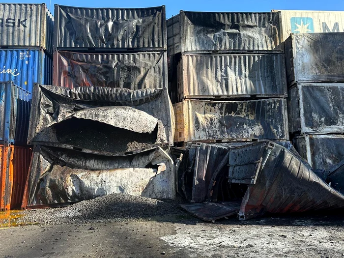 Depozit de cereale din portul Odesa, distrus/ FOTO:X
