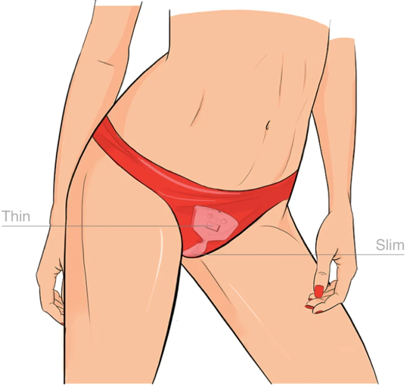 Dispozitivul se așează în lenjeria intimă