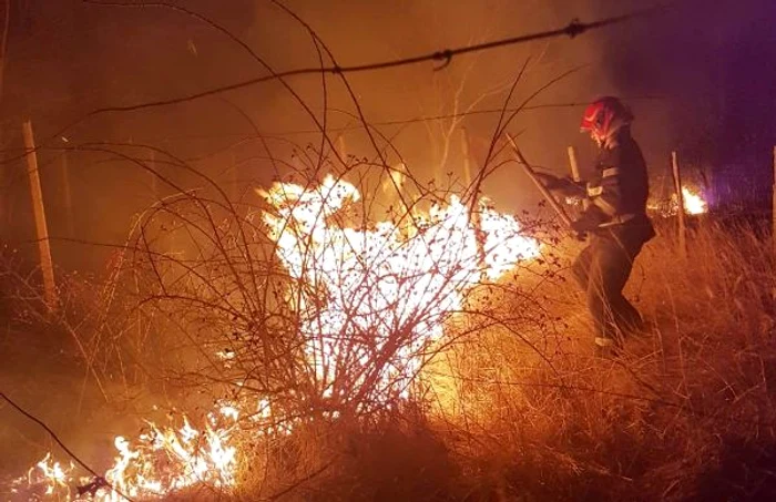 Incendiul a fost stins de pompieri