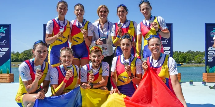 Fetele și băieții de la canotaj au adus grosul medaliilor pentru România. Foto: FRC