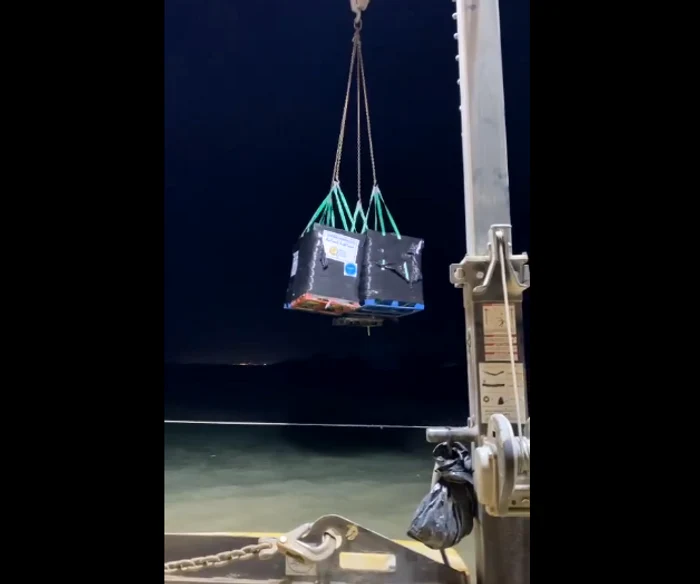 Aproape 200 de tone de ajutoare au ajuns pe mare în Gaza. FOTO captură video Facebook WCK