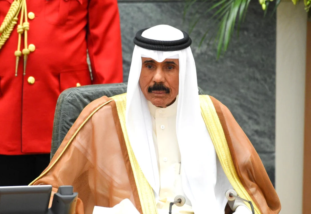Șeicul Nawaf Al-Ahmad Al-Sabah la o conferință de presă