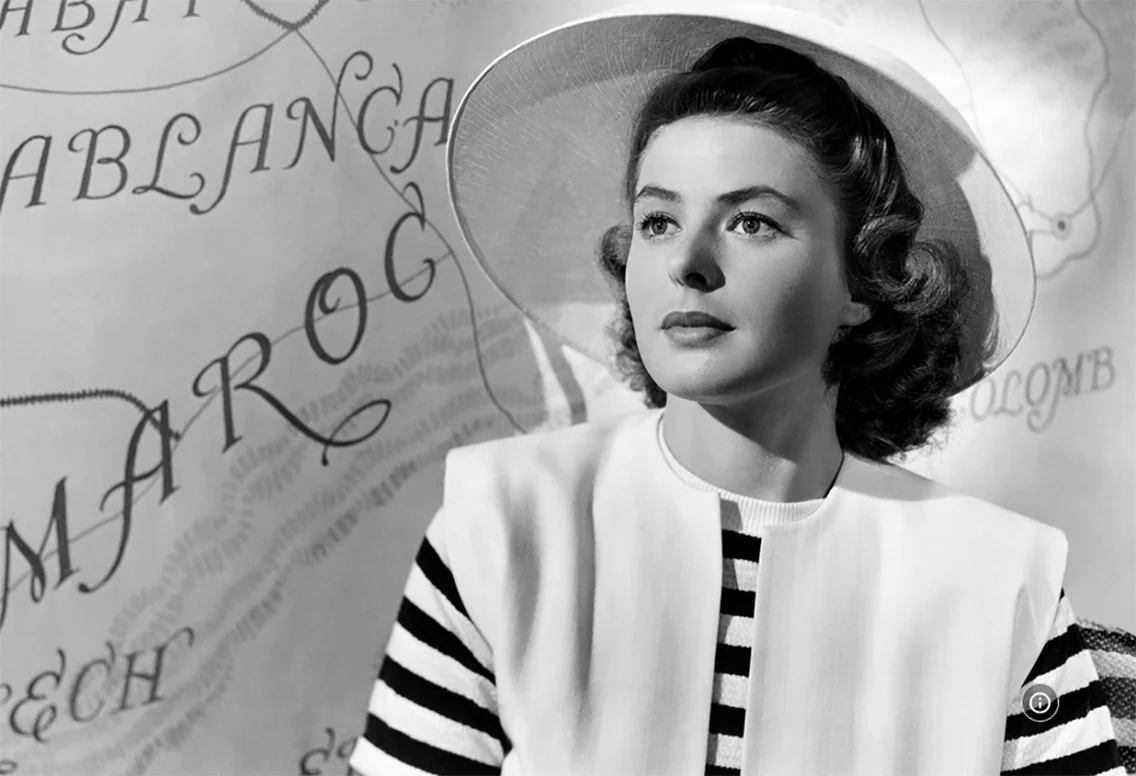 Ingrid Bergman, imagine din filmul Casablanca