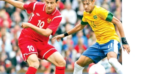 Neymar (dreapta) a înscris două goluri până acum în turneul de la Olimpiadă