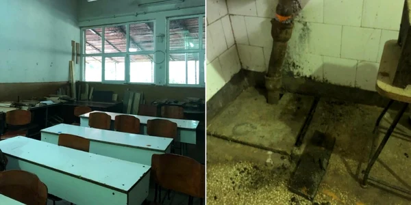 Condiţiile în care au fost întâmpinaţi copiii cu nevoi speciale de la Bistriţa - Vâlcea în prima zi de şcoală Foto colaj Adevărul