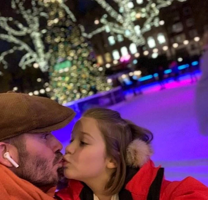 David Beckham e foarte afectuos cu Harper