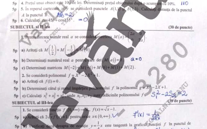 bacalaureat matematica