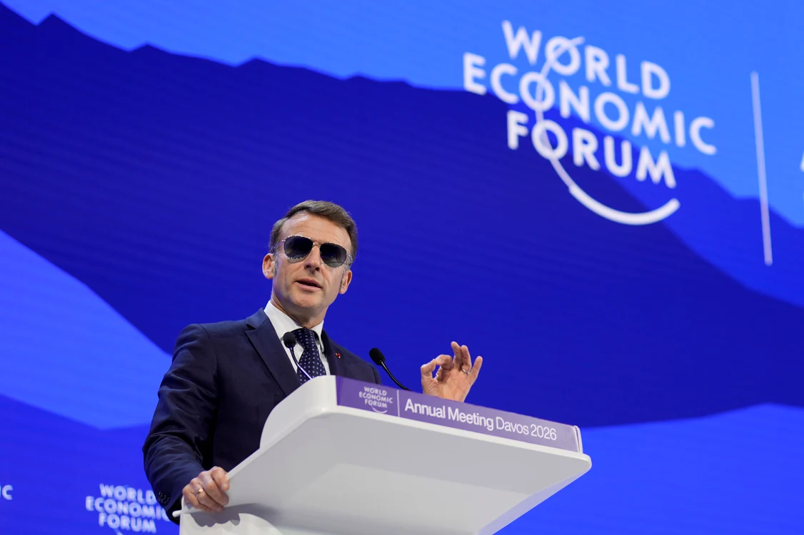 Emmanuel Macron, la Forumul de la Davos, 2026. FOTO: X/ @JorgeLiboreiro