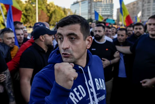 George Simion la protestul AUR, din Piața Victoriei. FOTO Inquam Photos Octav Ganea 