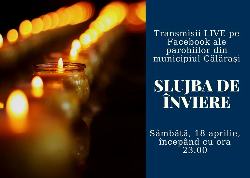 Mai multe parohii transmit live pe Facebook în noaptea de Înviere FOTO Facebook/PMC
