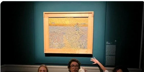 Activiștii climatici atac tablou The Sower Semanatorul Van Gogh expus la Roma FOTO Twitter jpg