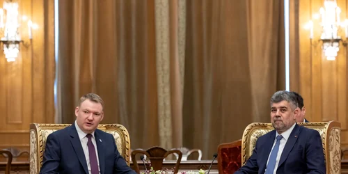 Întrevederea președintelui Camerei Deputaților cu președintele Parlamentului din Republica Letonia Foto: Twitter Marcel Ciolacu