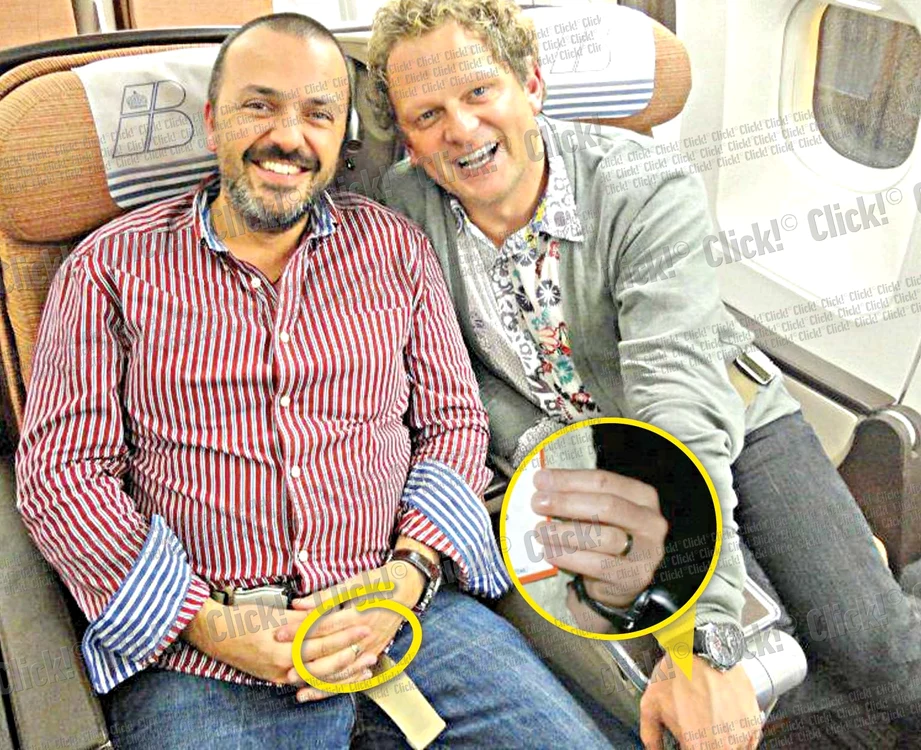 
    Leonard şi  iubitul lui, Miguel,  poartă deja inele  pe mâna stângă  