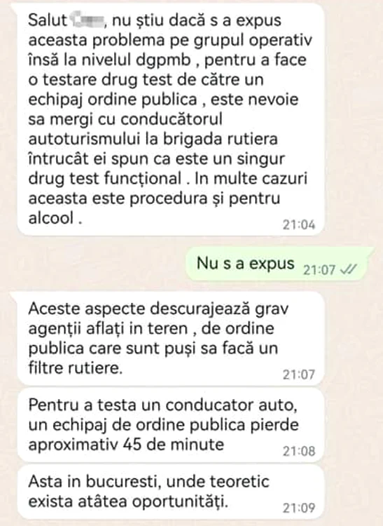 Discutie despre aparatele drug test - Foto Sindicatul Europol Facebook