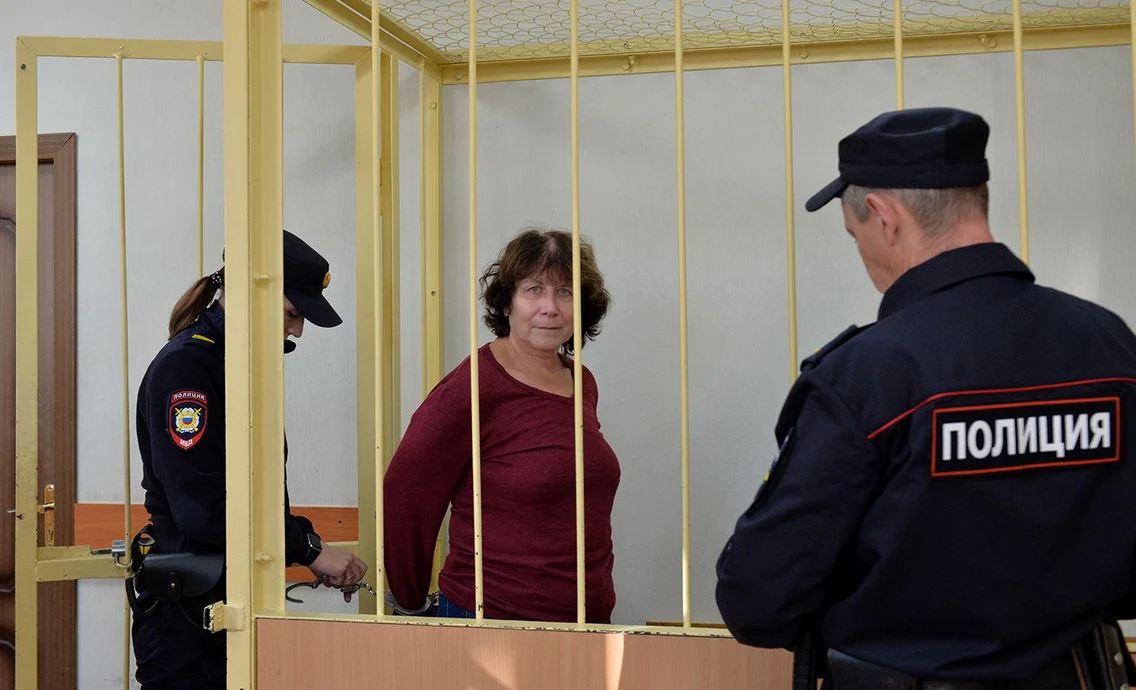 Irina Țibaneva riscă până la 5 ani de închisoare. Foto: Twitter/ Mediazona