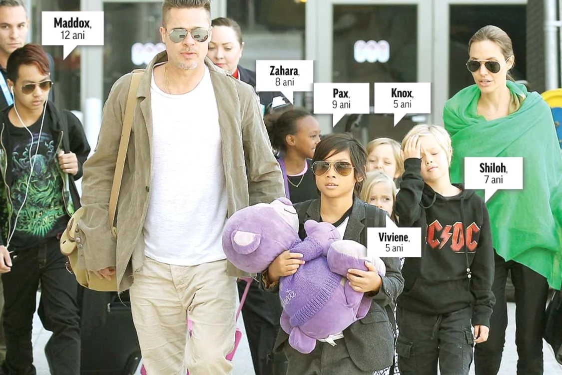 Clanul Brangelina este foarte gălăgios pe unde merge (Foto: Guliver/Splashnews)